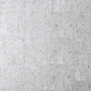 Cork Metallic Silver T7047 by Thibaut Designer Wallpaper
