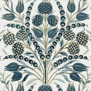 Corneila Aqua T72602 by Thibaut Designer Wallpaper