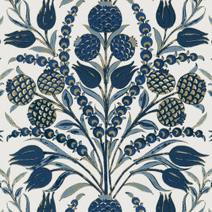 Corneila Navy T72603 by Thibaut Designer Wallpaper