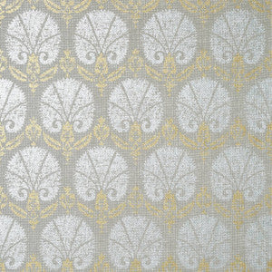 Turkish Damask Metallic Gold and Silver T72610 by Thibaut Designer Wallpaper