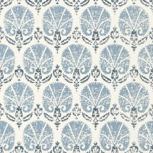 Turkish Damask Blue and White T72611 by Thibaut Designer Wallpaper