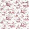 PETITE TOILE Red on Cream T7346 by Thibaut Designer Wallpaper