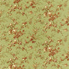 ISABELLE Red on Green T7356 by Thibaut Designer Wallpaper