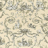 PAYSANNERIE TOILE Black on Beige T7370 by Thibaut Designer Wallpaper