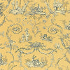 PAYSANNERIE TOILE Blue on Yellow T7374 by Thibaut Designer Wallpaper