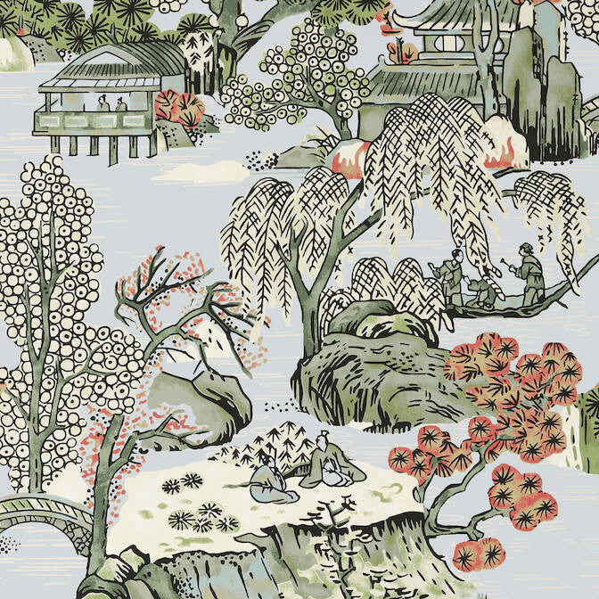 Asian Scenic Robin's Egg T75460 by Thibaut Wallpaper Thibaut Wallpaper Asian Scenic Robin's Egg T75460Wallpaper Dynasty Wallpaper U.S.A. </p><p>Repeat: V: 36 27 - Fabric Carolina -