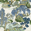 Asian Scenic Blue and Green T75462 by Thibaut Designer Wallpaper