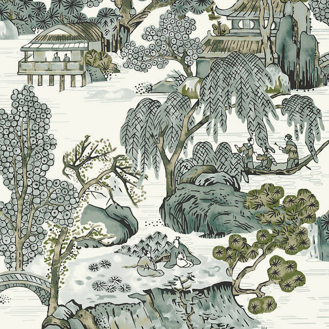 Asian Scenic Grey T75463 by Thibaut Wallpaper Thibaut Wallpaper Asian Scenic Grey T75463Wallpaper Dynasty Wallpaper U.S.A. </p><p>Repeat: V: 36 27 - Fabric Carolina -