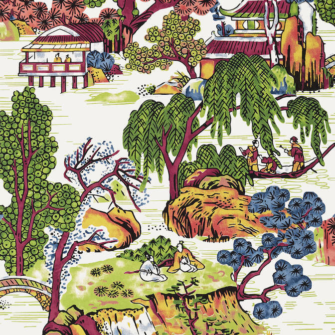Asian Scenic Coral and Green T75464 by Thibaut Wallpaper Thibaut Wallpaper Asian Scenic Coral and Green T75464Wallpaper Dynasty Wallpaper U.S.A. </p><p>Repeat: V: 36 27 - Fabric Carolina -