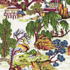 Asian Scenic Coral and Green T75464 by Thibaut Designer Wallpaper