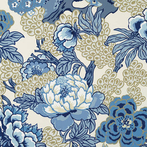 Honshu Blue and Beige T75487 by Thibaut Designer Wallpaper