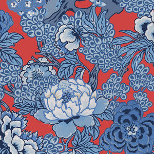 Honshu Red and Blue T75489 by Thibaut Designer Wallpaper