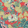 Honshu Coral and Green T75490 by Thibaut Designer Wallpaper