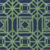 Shoji Panel Navy and Green T75521 by Thibaut Designer Wallpaper