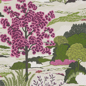 Daintree Fuchsia T85042 by Thibaut Designer Wallpaper
