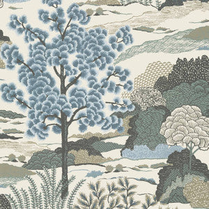 Daintree Aqua T85043 by Thibaut Designer Wallpaper