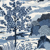 Daintree Blue on White T85044 by Thibaut Designer Wallpaper