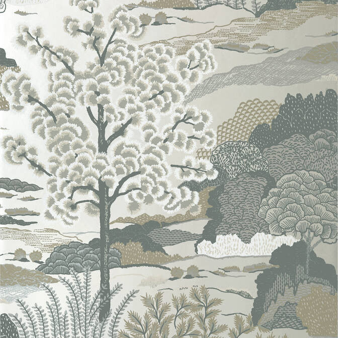 Daintree Pearl T85045 by Thibaut Wallpaper Thibaut Wallpaper Daintree Pearl T85045Wallpaper Greenwood Wallpaper U.S.A. </p><p>Repeat: V: 36 27 - Fabric Carolina -