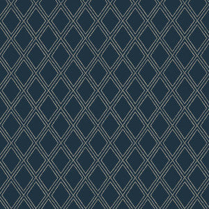 Bonaire Cream on Navy T88753 by Thibaut Designer Wallpaper