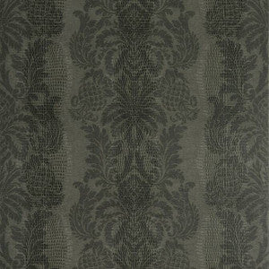 French Quarter Damask Charcoal T89114 by Thibaut Designer Wallpaper