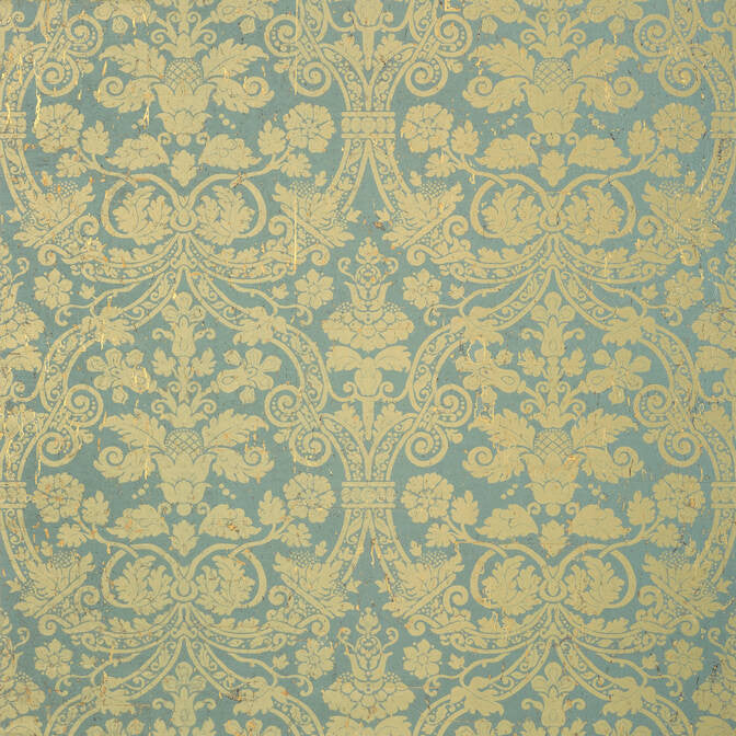 Curtis Damask Metallic Gold on Aqua T89115 by Thibaut Wallpaper Thibaut Wallpaper Curtis Damask Metallic Gold on Aqua T89115Wallpaper Damask Resource 4 Natural Cork Wallpaper KOREA </p><p>Repeat: V: 18 36 - Fabric Carolina -