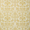 Curtis Damask Metallic Gold on White T89116 by Thibaut Designer Wallpaper