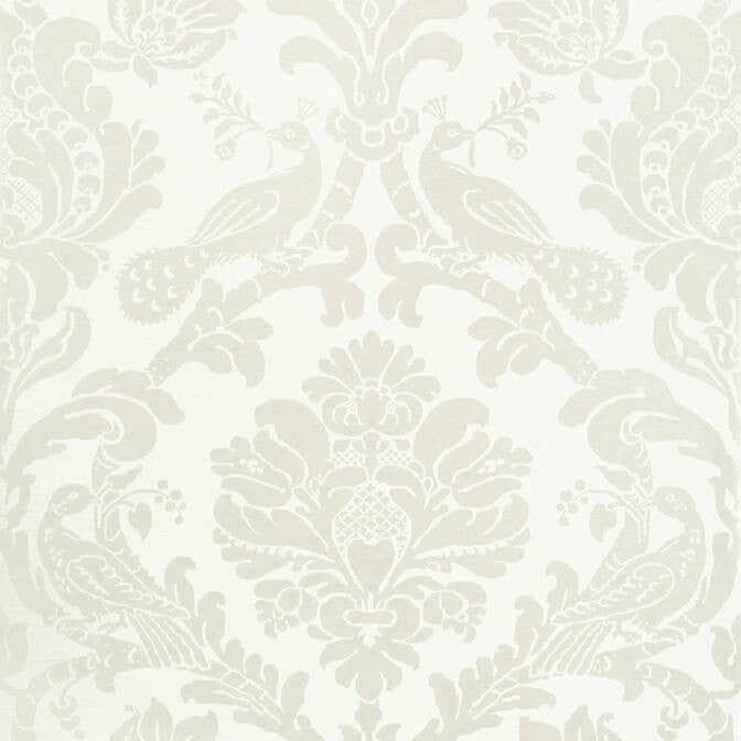 Passaro Damask Pearl on White T89134 by Thibaut Wallpaper Thibaut Wallpaper Passaro Damask Pearl on White T89134Wallpaper Damask Resource 4 Wallpaper U.S.A. </p><p>Repeat: V: 27 27 - Fabric Carolina -