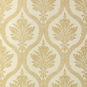 Clessidra Metallic Gold on Cream T89159 by Thibaut Designer Wallpaper