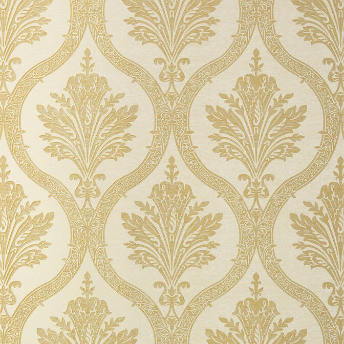 Clessidra Metallic Gold on Cream T89159 by Thibaut Wallpaper Thibaut Wallpaper Clessidra Metallic Gold on Cream T89159Wallpaper Damask Resource 4 Wallpaper U.S.A. </p><p>Repeat: V: 36 27 - Fabric Carolina -