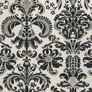 Ashley Black on Cream T89167 by Thibaut Designer Wallpaper