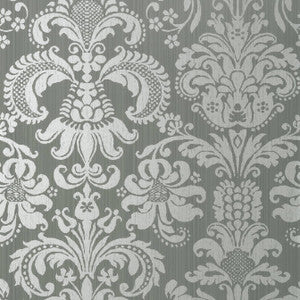 Ashley Metallic Silver on Grey T89171 by Thibaut Designer Wallpaper