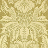 BEAUFORT DAMASK Metallic on Olive T9035 by Thibaut Designer Wallpaper