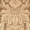 BEAUFORT DAMASK Metallic on Brown T9036 by Thibaut Designer Wallpaper