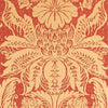 BEAUFORT DAMASK Metallic on Red T9039 by Thibaut Designer Wallpaper