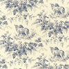 PEDIGREE Blue on Cream T9722 by Thibaut Designer Wallpaper