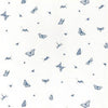 LADYBUG Blue on White T9766 by Thibaut Designer Wallpaper
