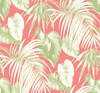 Dominica Salmon, Green, and White TA21601 by Seabrook Designs Designer Wallpaper