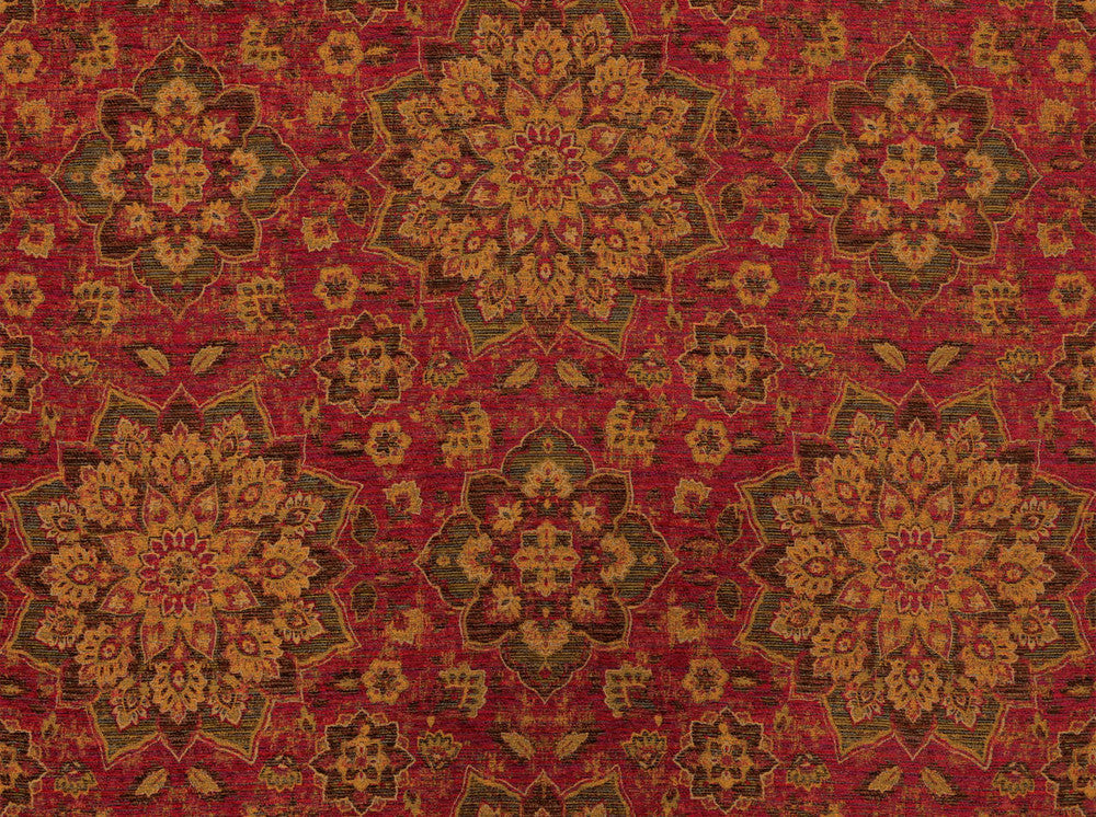 Tabriz Raspberry Truffl 348 by Covington Designer Fabric our website for purchase 100% Polyester China 50000 Horizontal: 27.75" and Vertical: 29.25" 58" - Swanky Fabrics -
