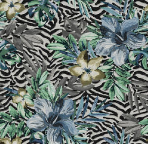 Tampa Blue Black by Norbar Designer Fabric
