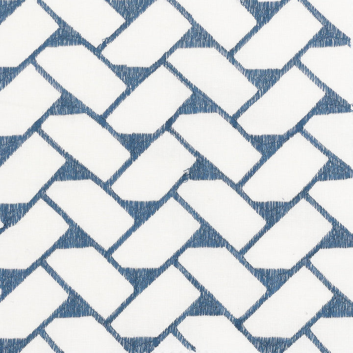 Tattled 1 Sapphire by Stout Designer Fabric COLOR MY WINDOW AQUA/HARBOR 52%LIN 48%COT %PEMB INDIA Horizontal: 3.000 and Vertical: 1.500 50 in - Swanky Fabrics -