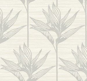 Bird of Paradise Grey Wallpaper by York Wallcoverings Designer