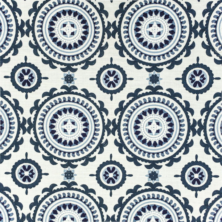 Tela 1 Indigo by Stout Designer Fabric COLOR MY WINDOW LAKE/SEAGLASS 84%COT 16%POL %PEMB INDIA Horizontal: 10.750 and Vertical: 9.625 51.5 in - Swanky Fabrics -
