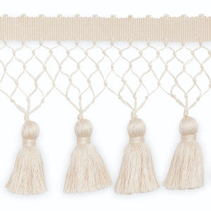 Gilbert Tassel Fringe Cott 4" Natural TF1071-2 by Schumacher Designer Trim