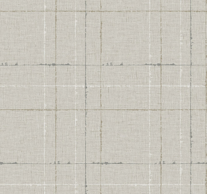 Gorton Plaid Pebble TH90108 by Seabrook Designs Designer Wallpaper