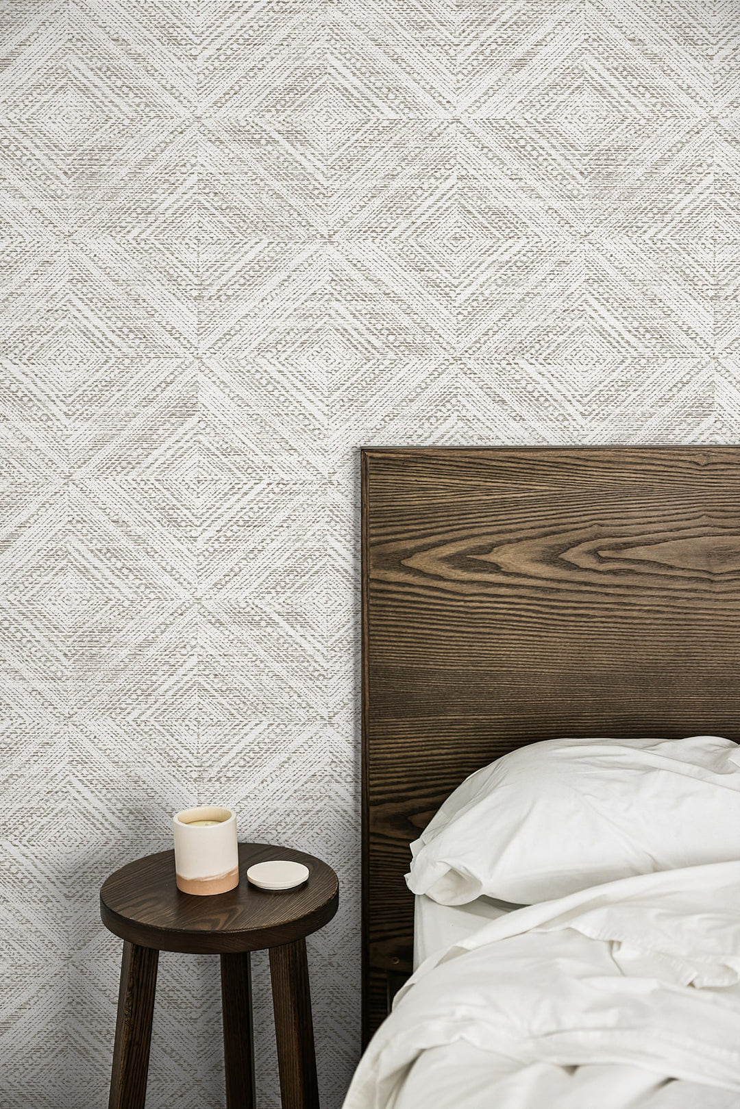 Leigh Diamond Fog TH91600 by Seabrook Designs Designer Wallpaper