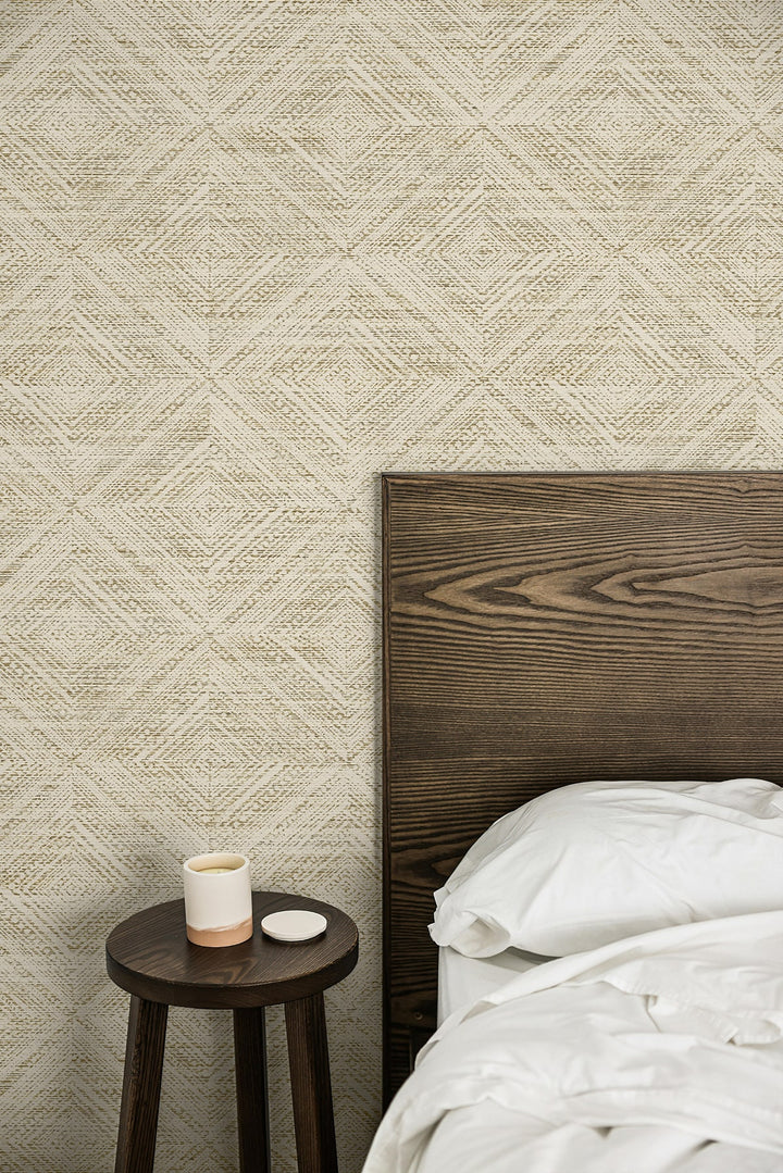 Leigh Diamond Cappuccino TH91606 by Seabrook Designs Designer Wallpaper