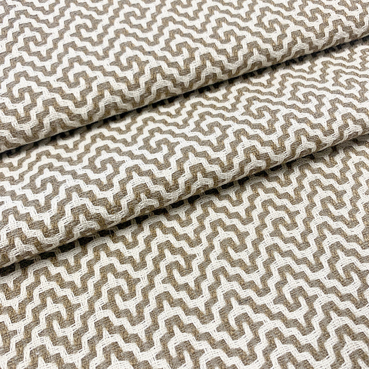 Thatch Brown by Magnolia Designer Fabric - 95% Poly, 5 % Linen China 39000 Horizontal: 1.125 and Vertical: 2.5 57 - Swanky Fabrics -