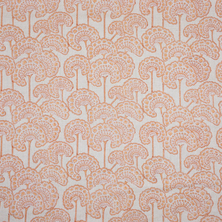 Thurmond 2 Apricot by Stout Designer Fabric COMFORTABLE LIVING QUARTZ/TILE 70%SVI 30%LIN INDIA Horizontal: 7.250 and Vertical: 5.625 52 in - Swanky Fabrics -