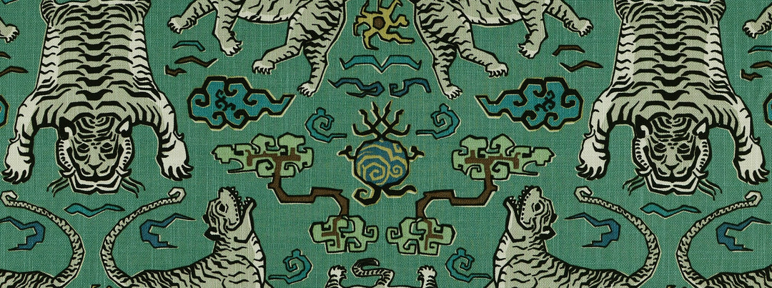 Tiger Republic 210 Jade by Covington Designer Fabric