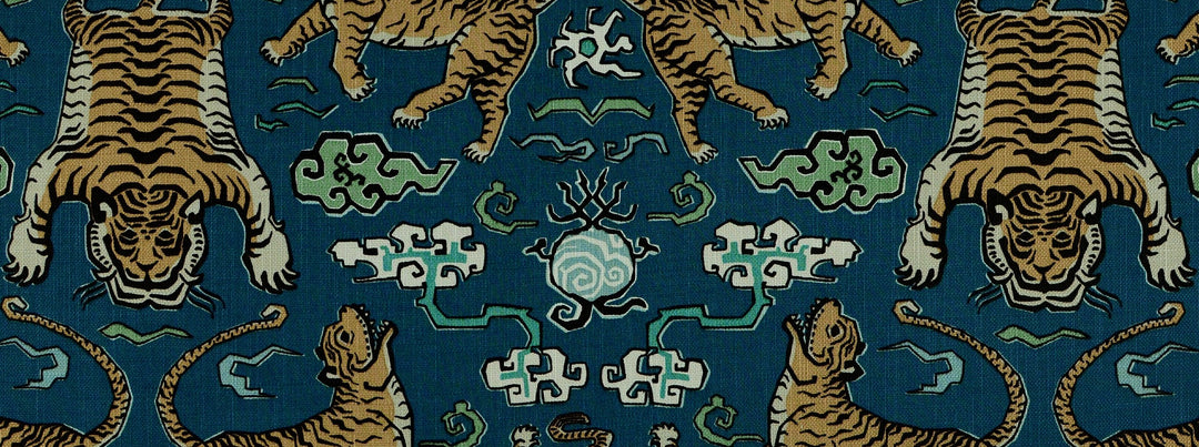 Tiger Republic 51 Denim by Covington Designer Fabric